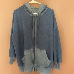 Aerie Blue Oversized Full Zip Sweatshirt, Size M